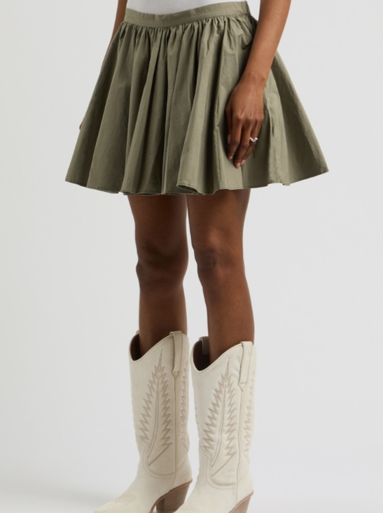 Free People Dresses & Skirts - Free People Gaia Cotton Olive Green Skirt - Size XS